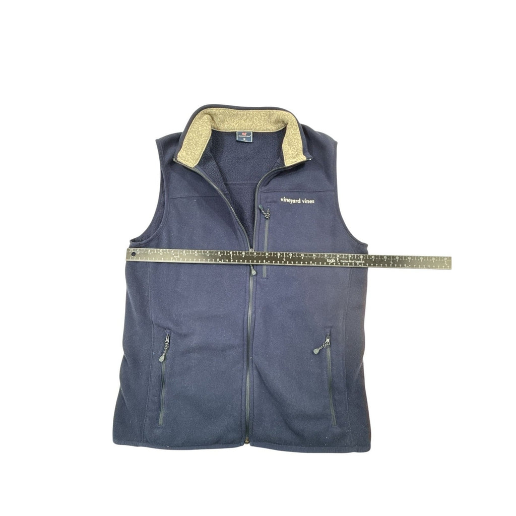 Vineyard Vines Men's Navy Fleece Full-Zip Vest Size M