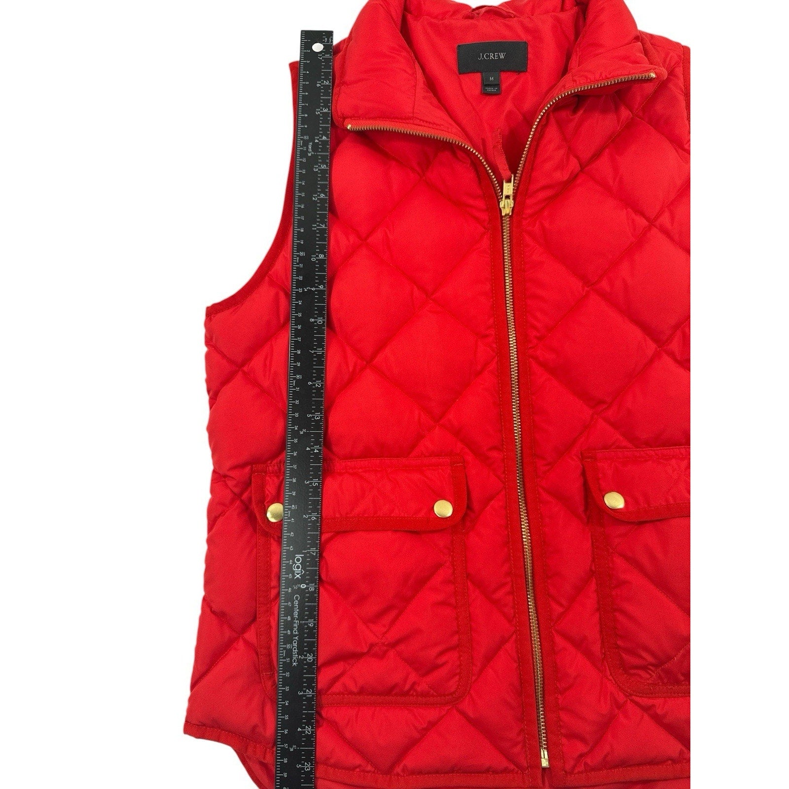 J. Crew Women’s Red Down Filled Puffer Vest Sz M