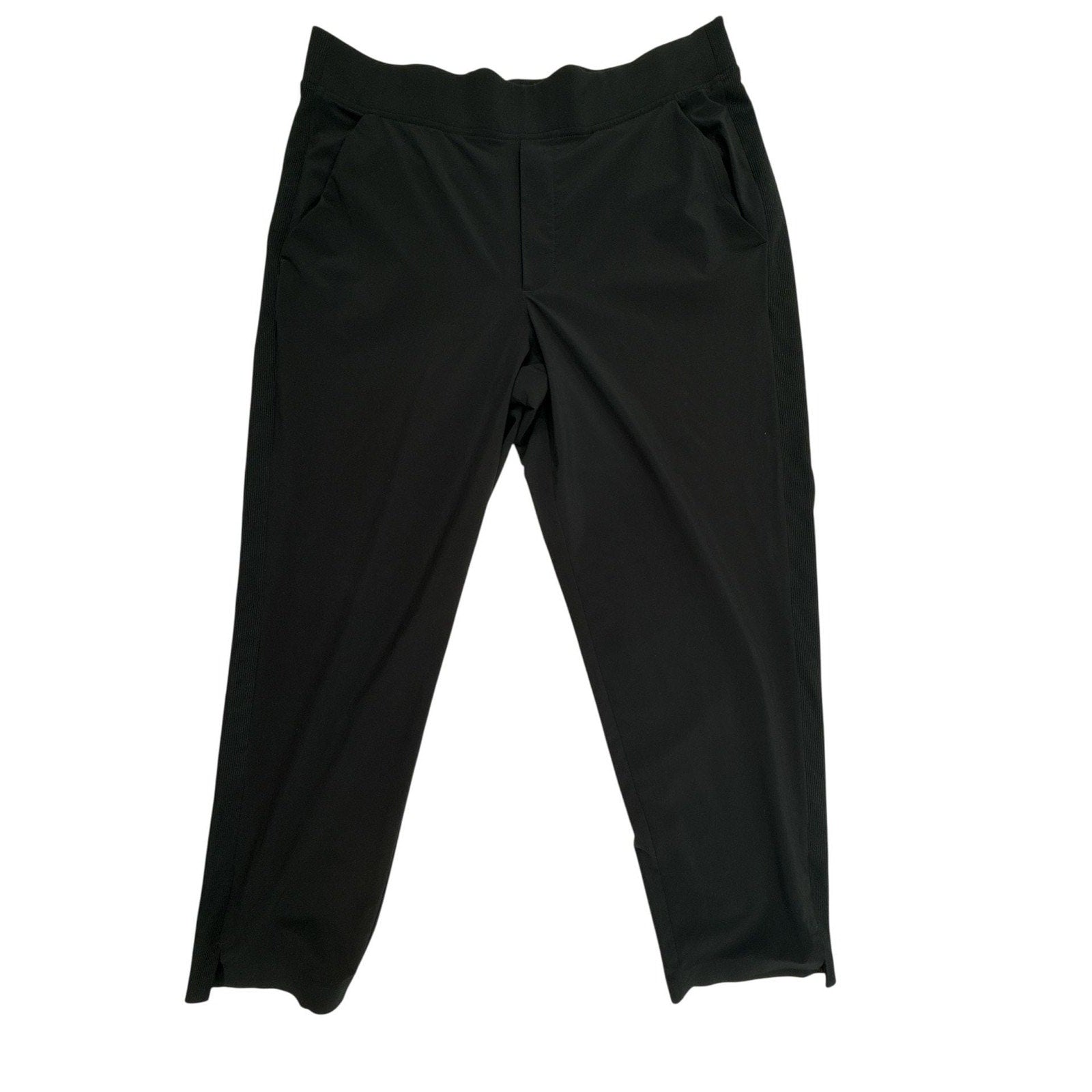Athleta Brooklyn Ankle Pant Black Size 12 Mid-Rise Pull-On Travel Pants
