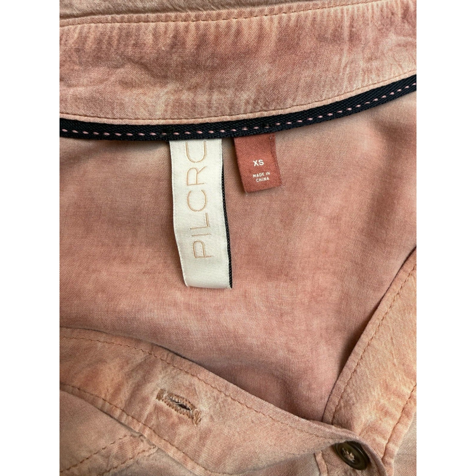 Pilcro Anthropologie Women Shirt XS Dusty Pink Button Down Oversized Relaxed