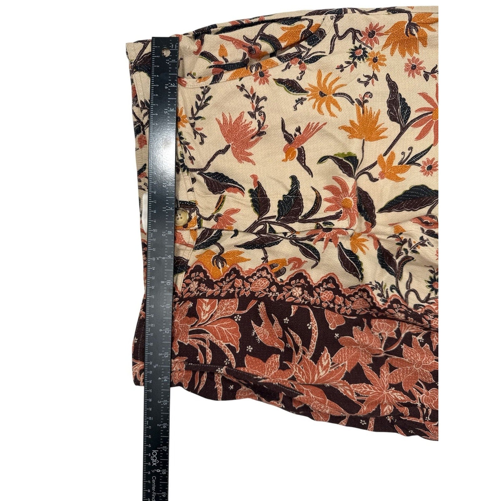 Anthropologie Smocked Balloon-Leg Pants Floral Print Mixed Pattern size 6