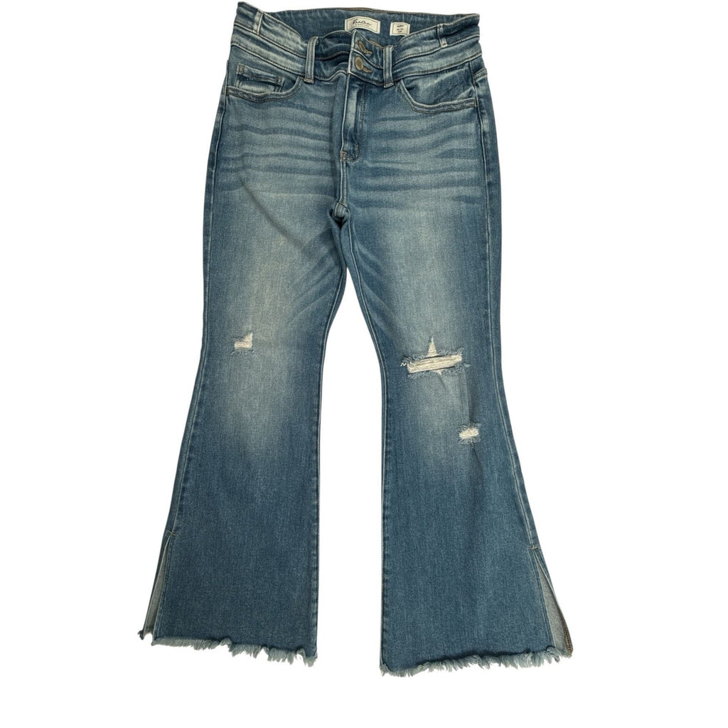 KanCan Signature Kurvy Mid-Rise Flare Distressed Jeans Size 29