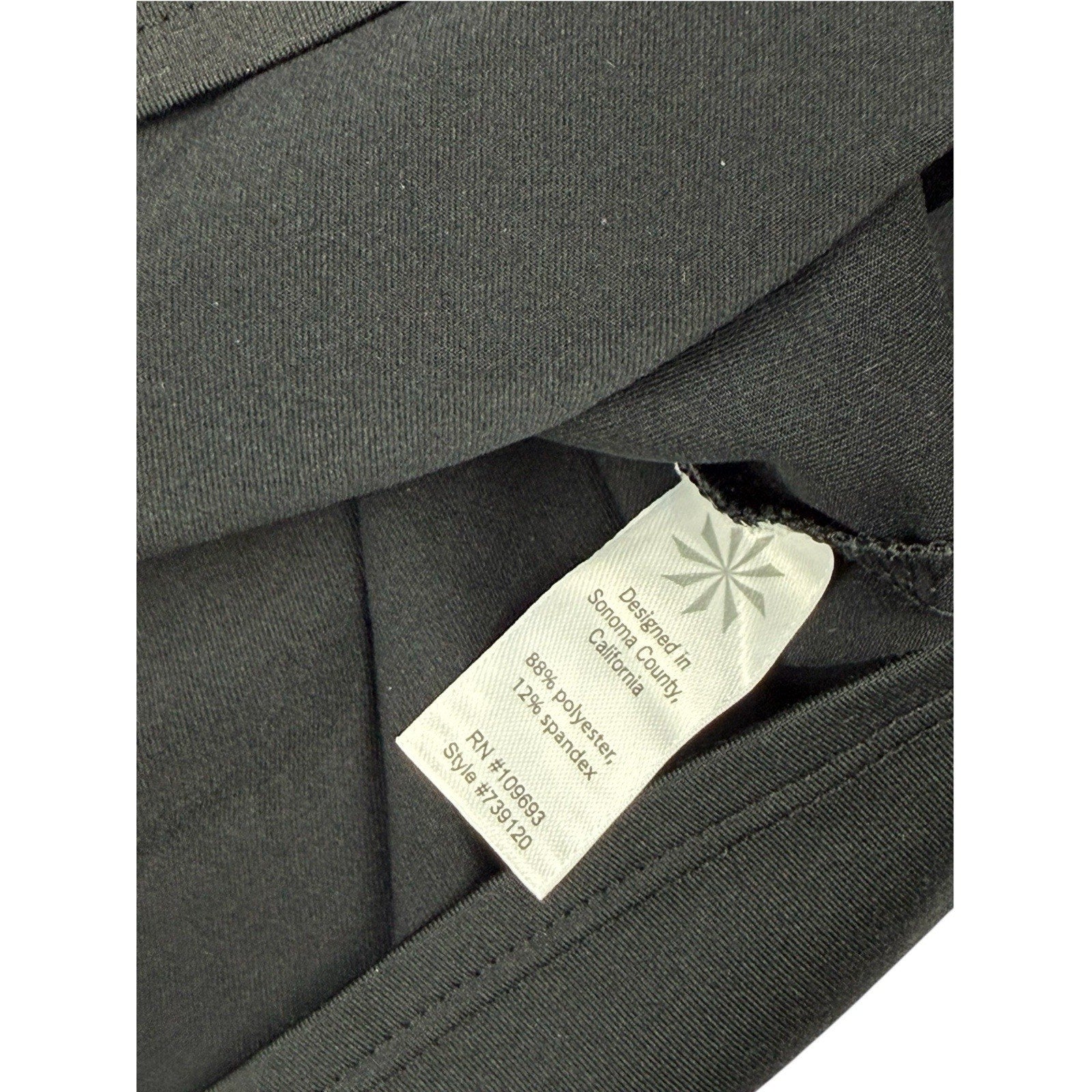 Athleta Nectar Faux Wrap Black Knee Length Dress Women's Size LP