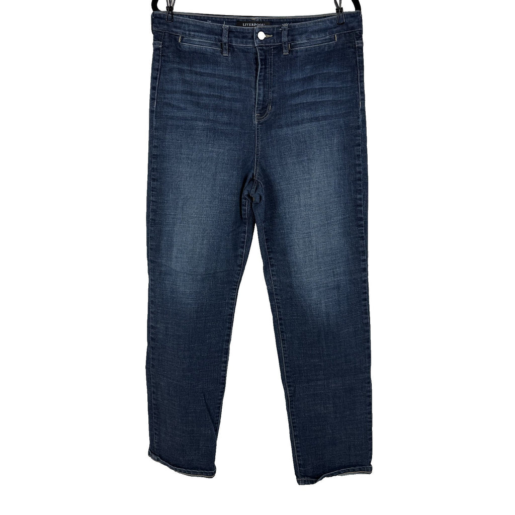 LIVERPOOL The High-Rise Straight Leg Jeans Blue Denim Size 14/32