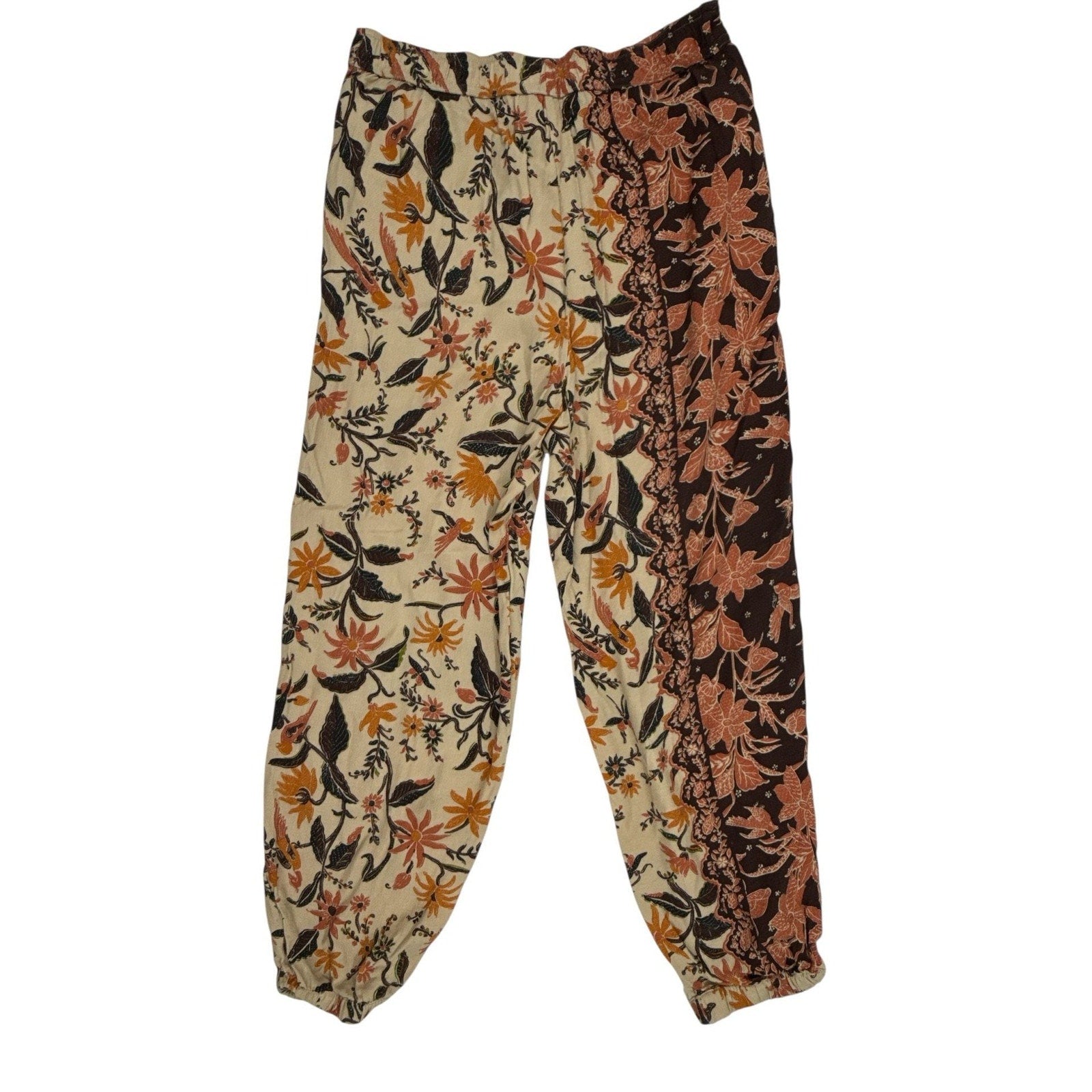 Anthropologie Smocked Balloon-Leg Pants Floral Print Mixed Pattern size 6