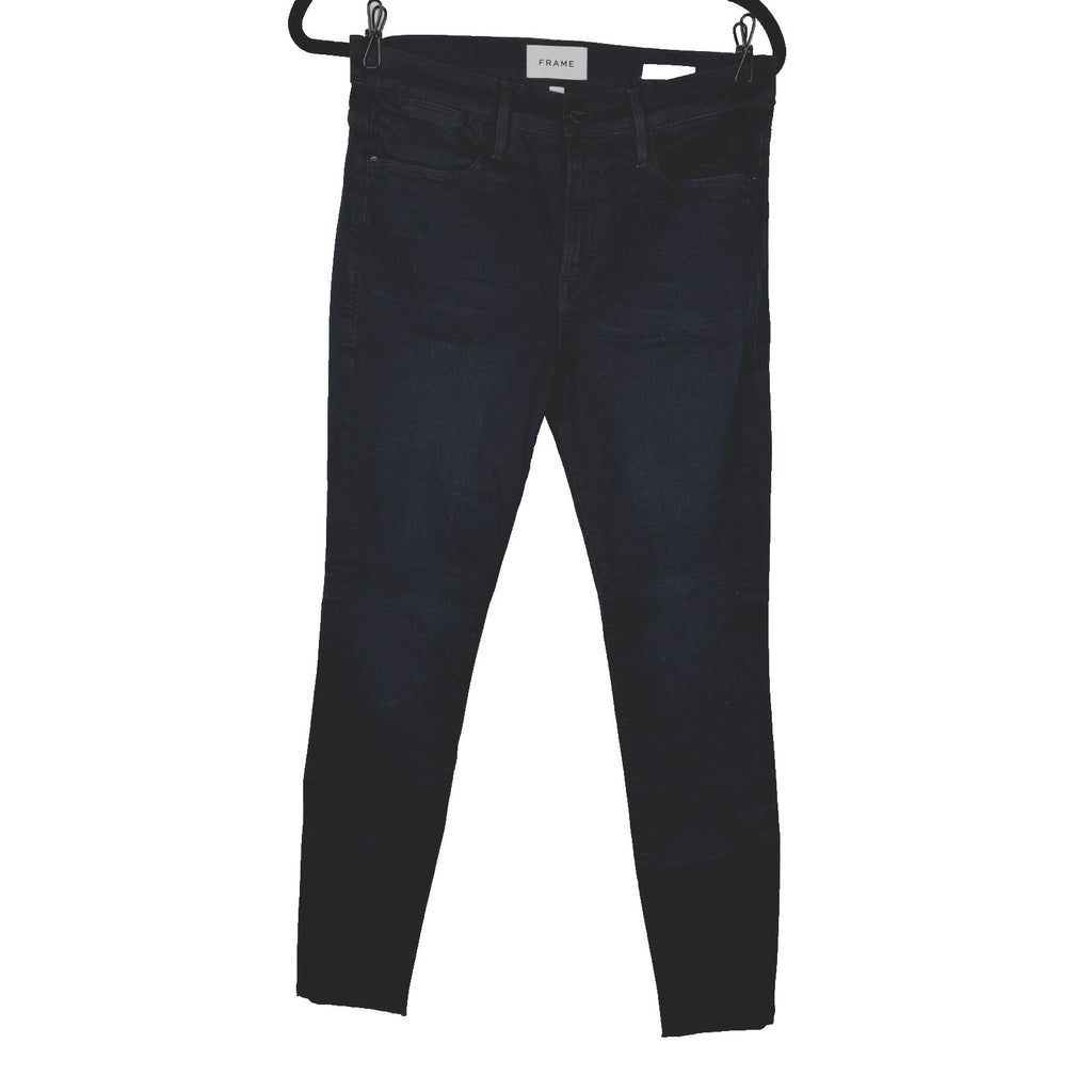 Frame Le High Skinny Denim Women's Black Jeans Raw hem. Size 29