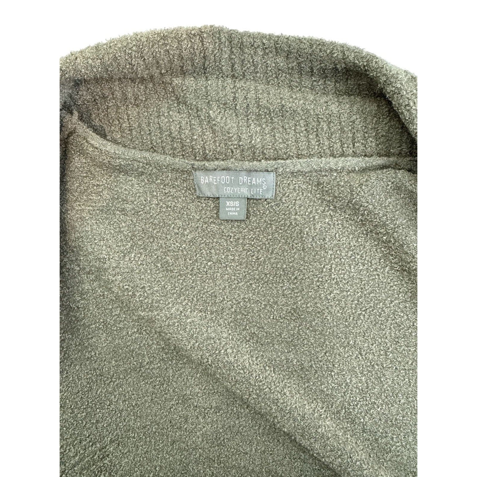 Barefoot Dreams CozyChic Lite Circle Cardigan in Olive Green XS