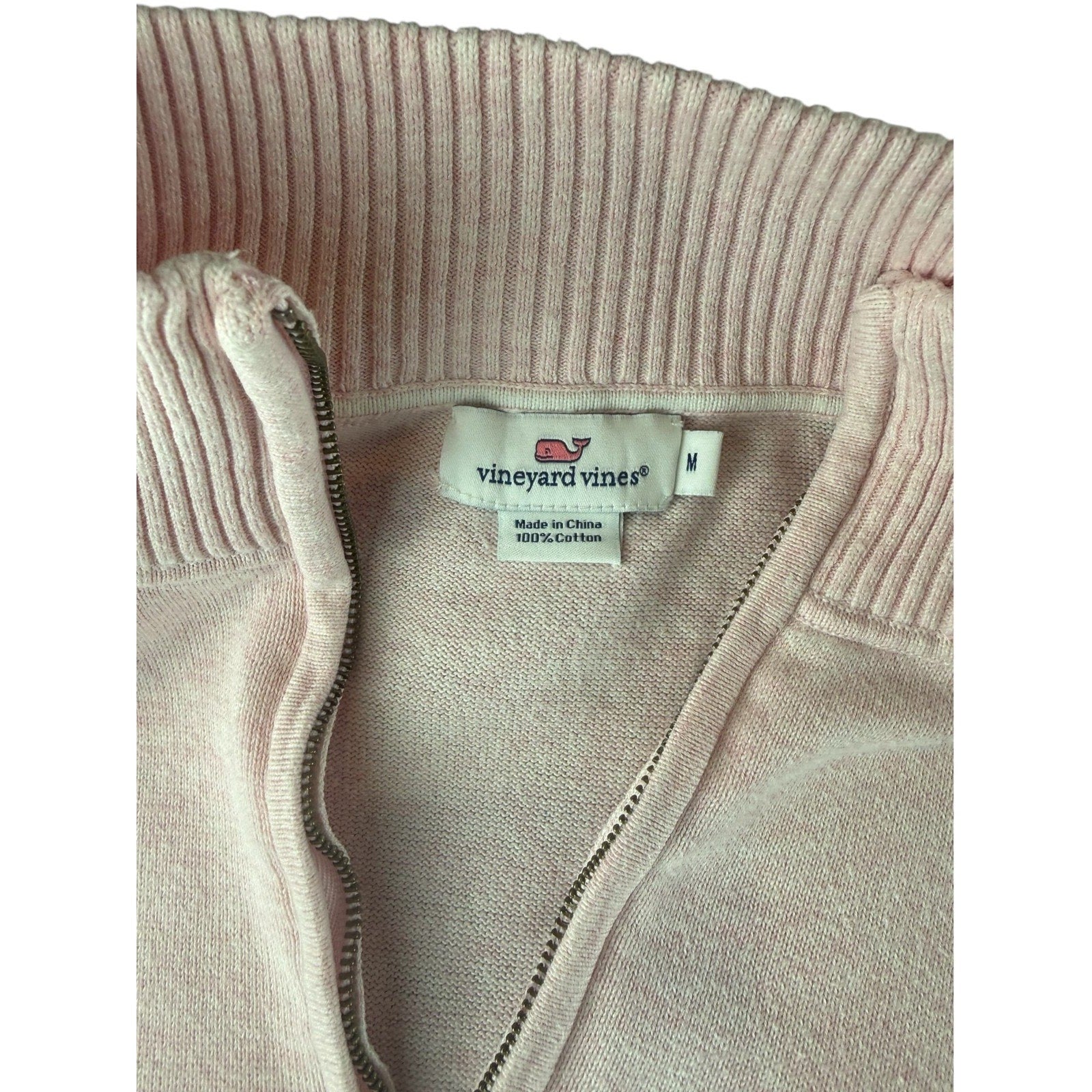 Womens Vineyard Vines Pink Quarter Zip Sweater Size M