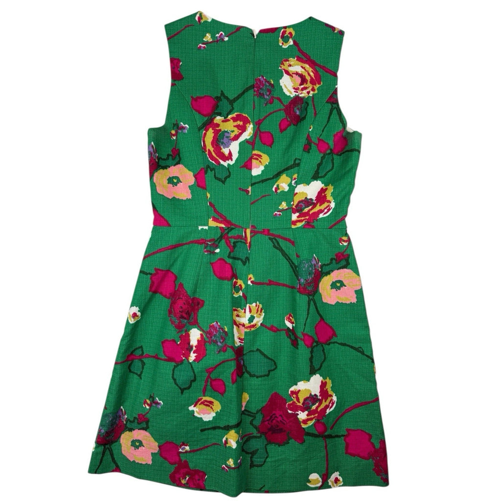 J. Crew Women's Green Floral Sheath Dress - Size 4