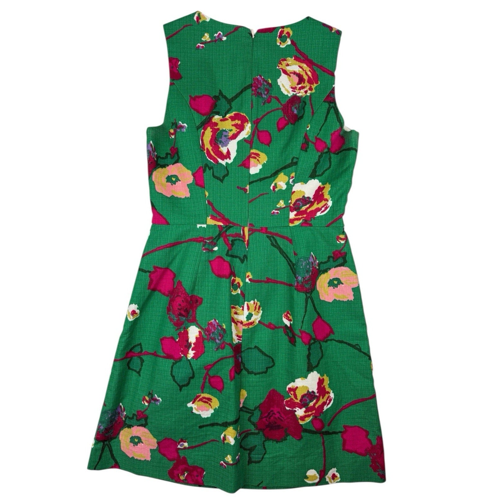 J. Crew Women's Green Floral Sheath Dress - Size 4