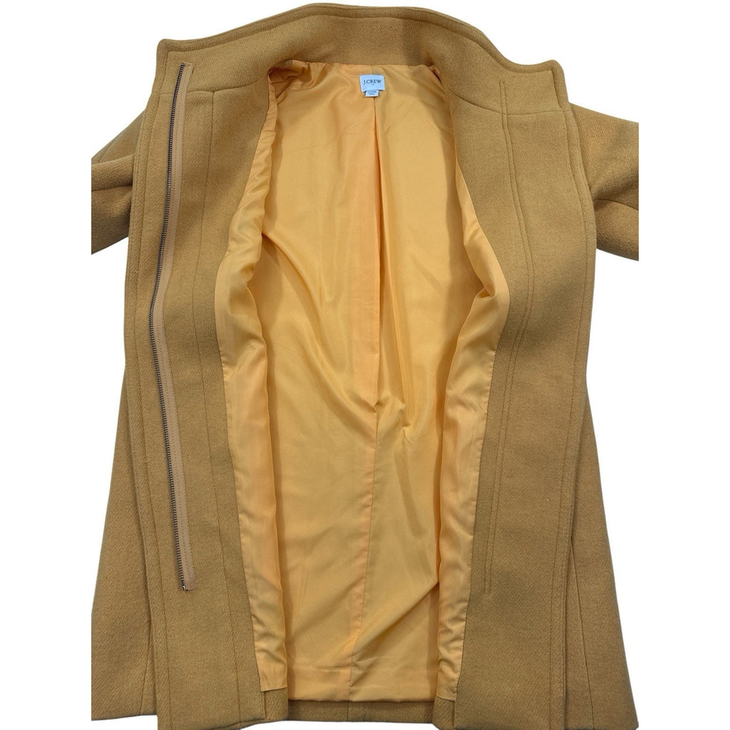 J.Crew Wool Mustard Yellow Zip Coat Sz 10p
