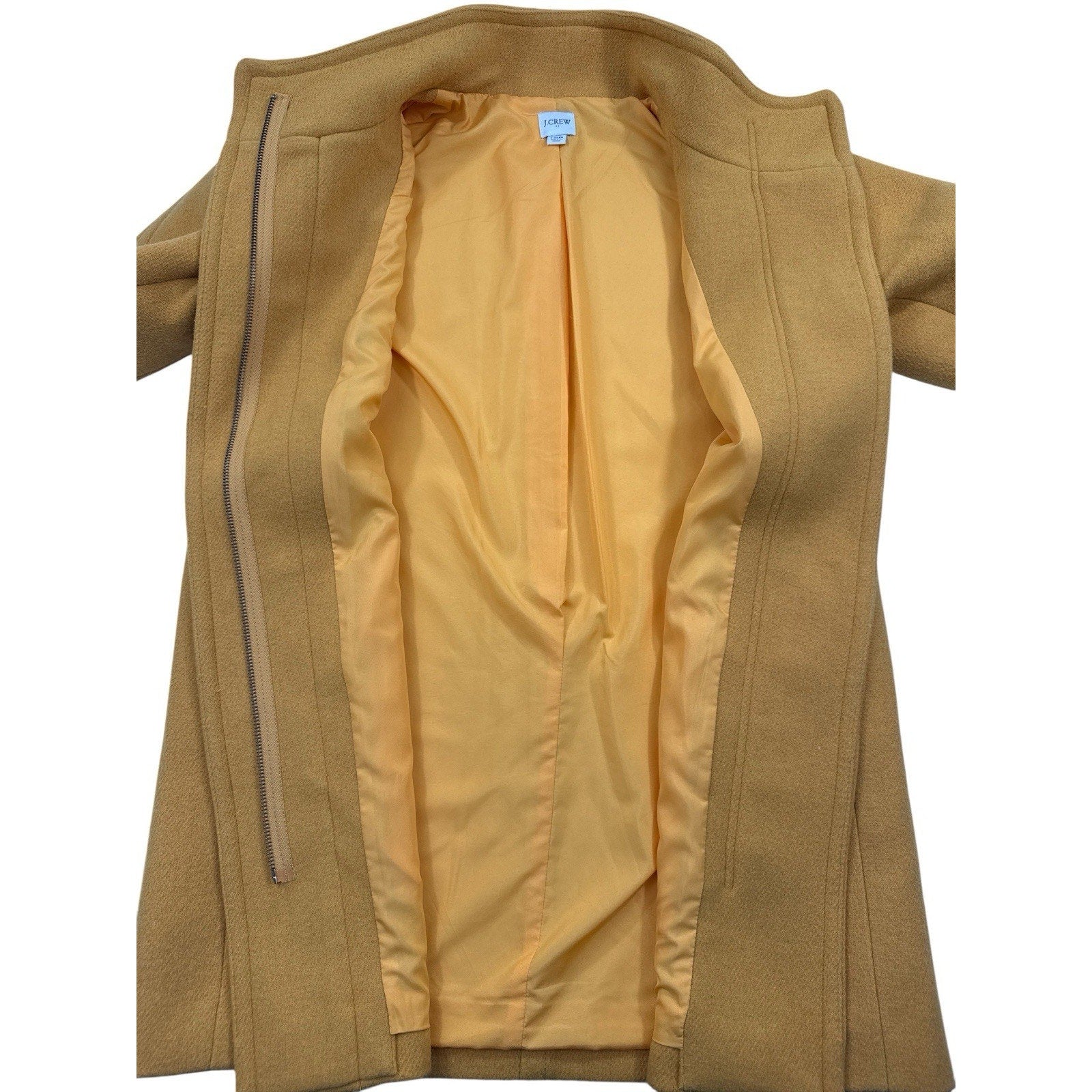 J.Crew Wool Mustard Yellow Zip Coat Sz 10p