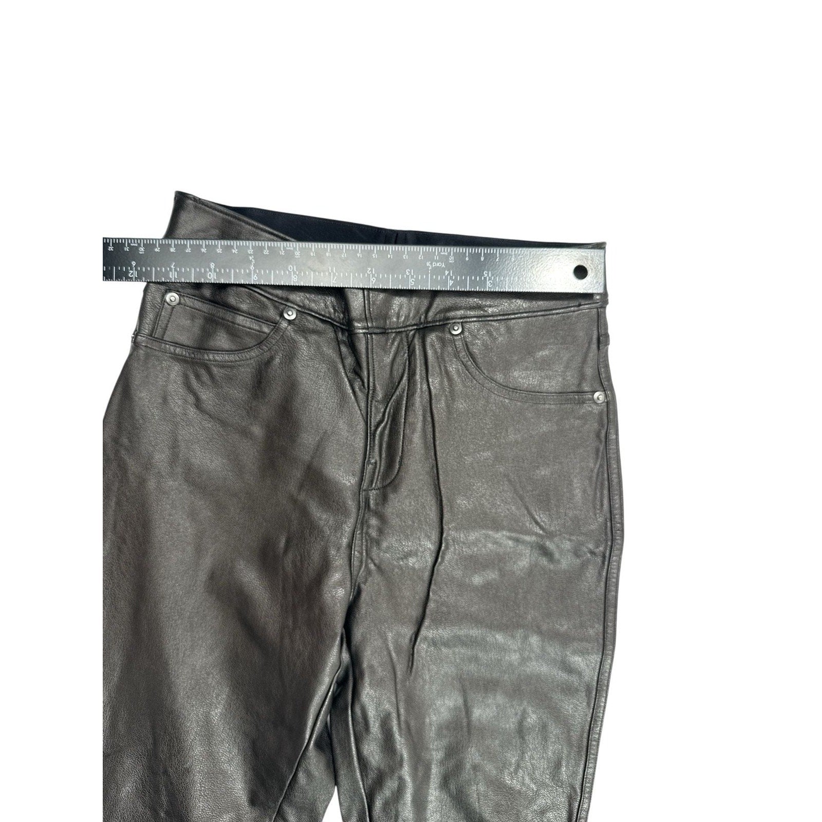 SPANX Faux Leather Like Ankle Skinny Pants in Black, Women's Size XS Petite