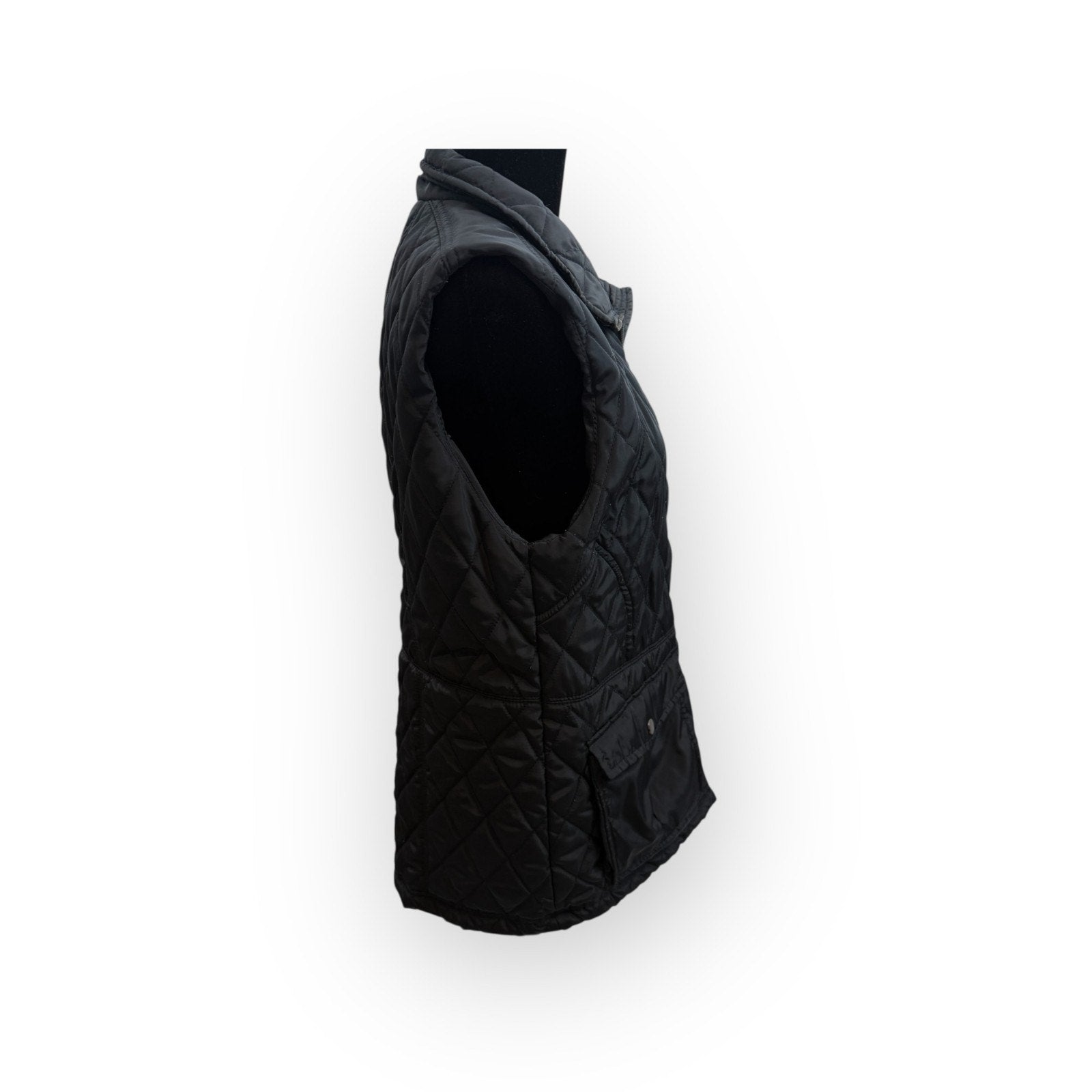Thread and Supply Full Zip Quilted Vest Womens M Sleeveless Blue Warm Outerwear