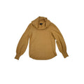 Tahari Mustard Yellow Gold Cowl Neck Knit Pullover Sweater Size M