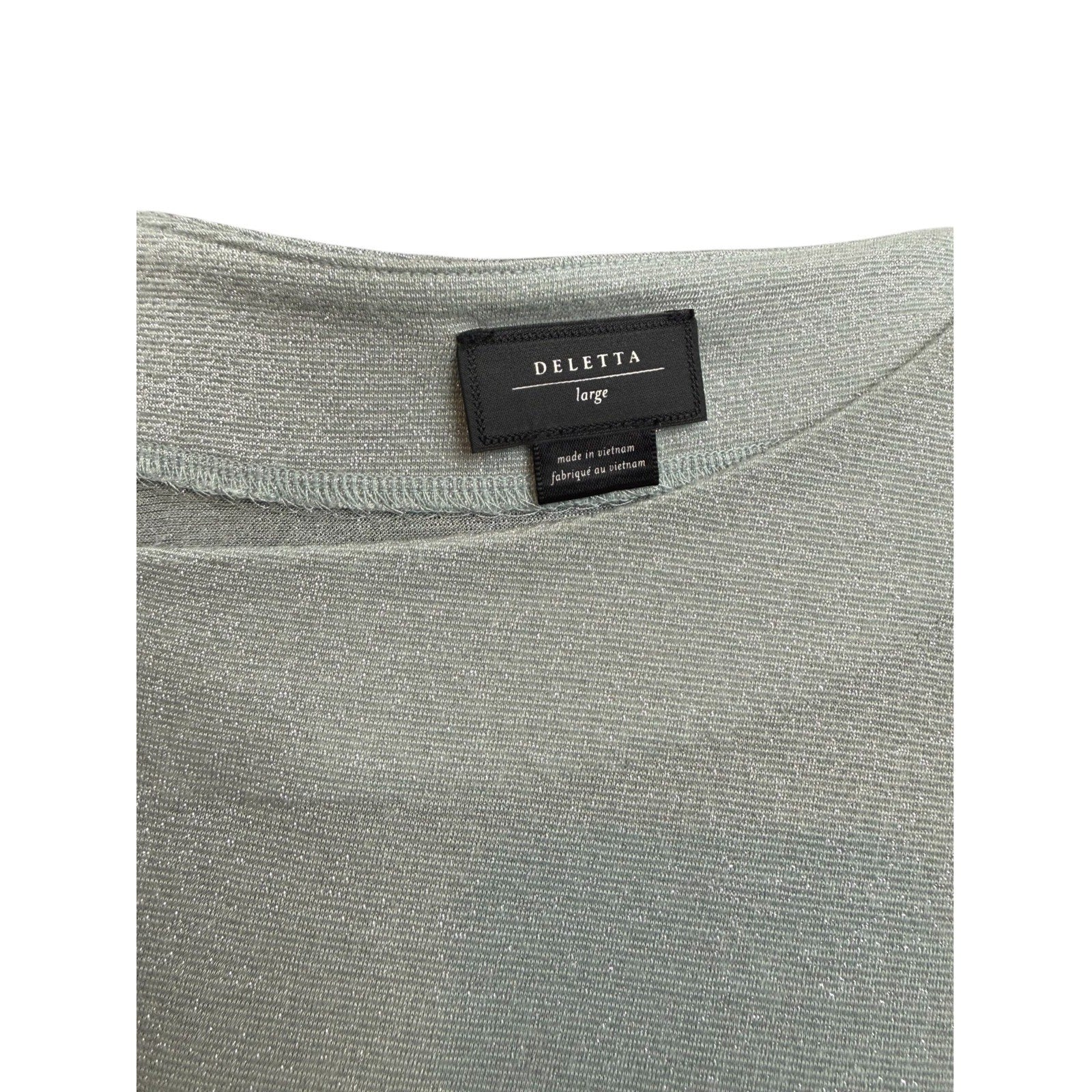 Womens Anthroplogie Deletta Shimmer Blue/Aqua Bow Shirt Size Large