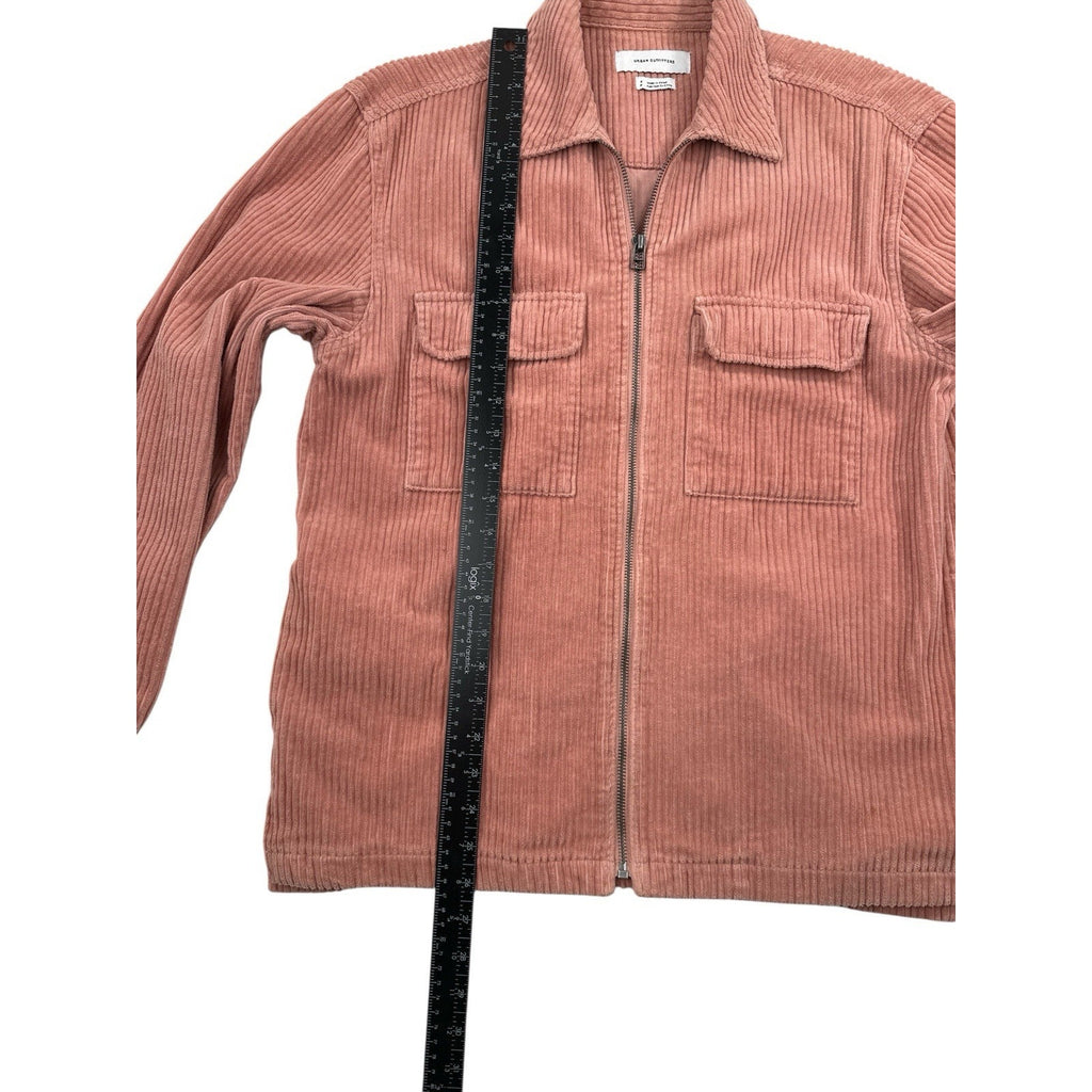 Urban Outfitters Mens S Shirt Jacket Corduroy Pink Salmon Shacket