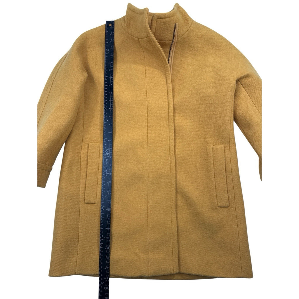 J.Crew Wool Mustard Yellow Zip Coat Sz 10p