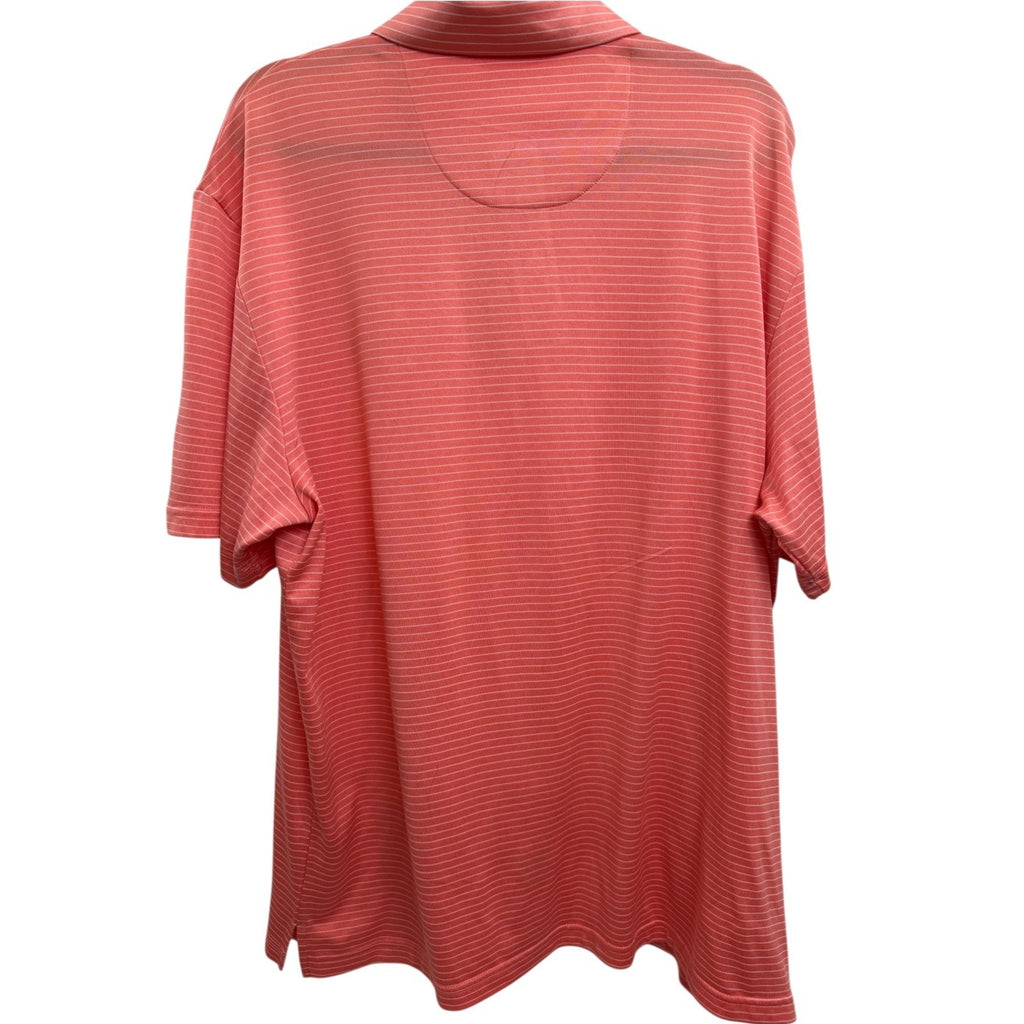 Mens Jack Nicklaus Coral Pink Striped Golf Polo Shirt Size XL