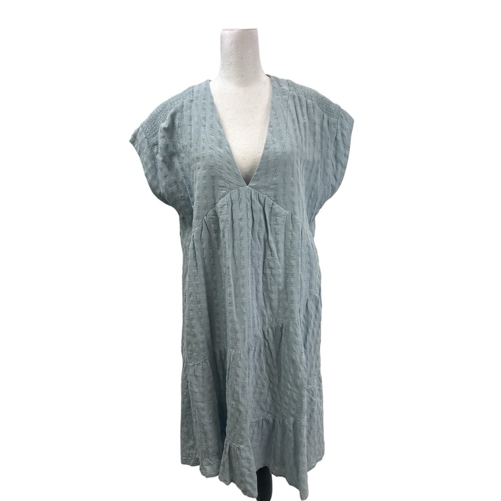 Maeve Anthropologie Womens Juliet Babydoll Tunic Dress Size M Boho Peasant Blue