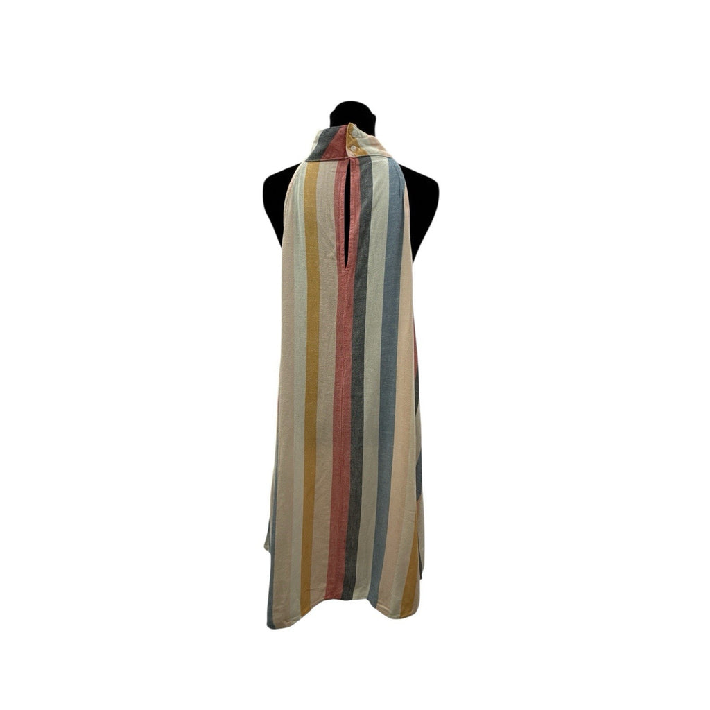 Anthropologie Cloth & Stone Dress Women Striped Linen Blend Bohemian Size L