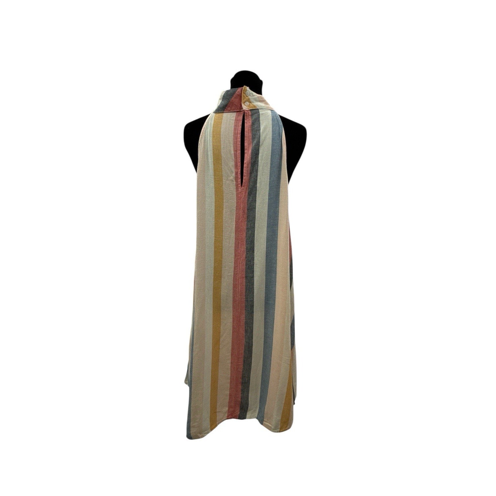 Anthropologie Cloth & Stone Dress Women Striped Linen Blend Bohemian Size L
