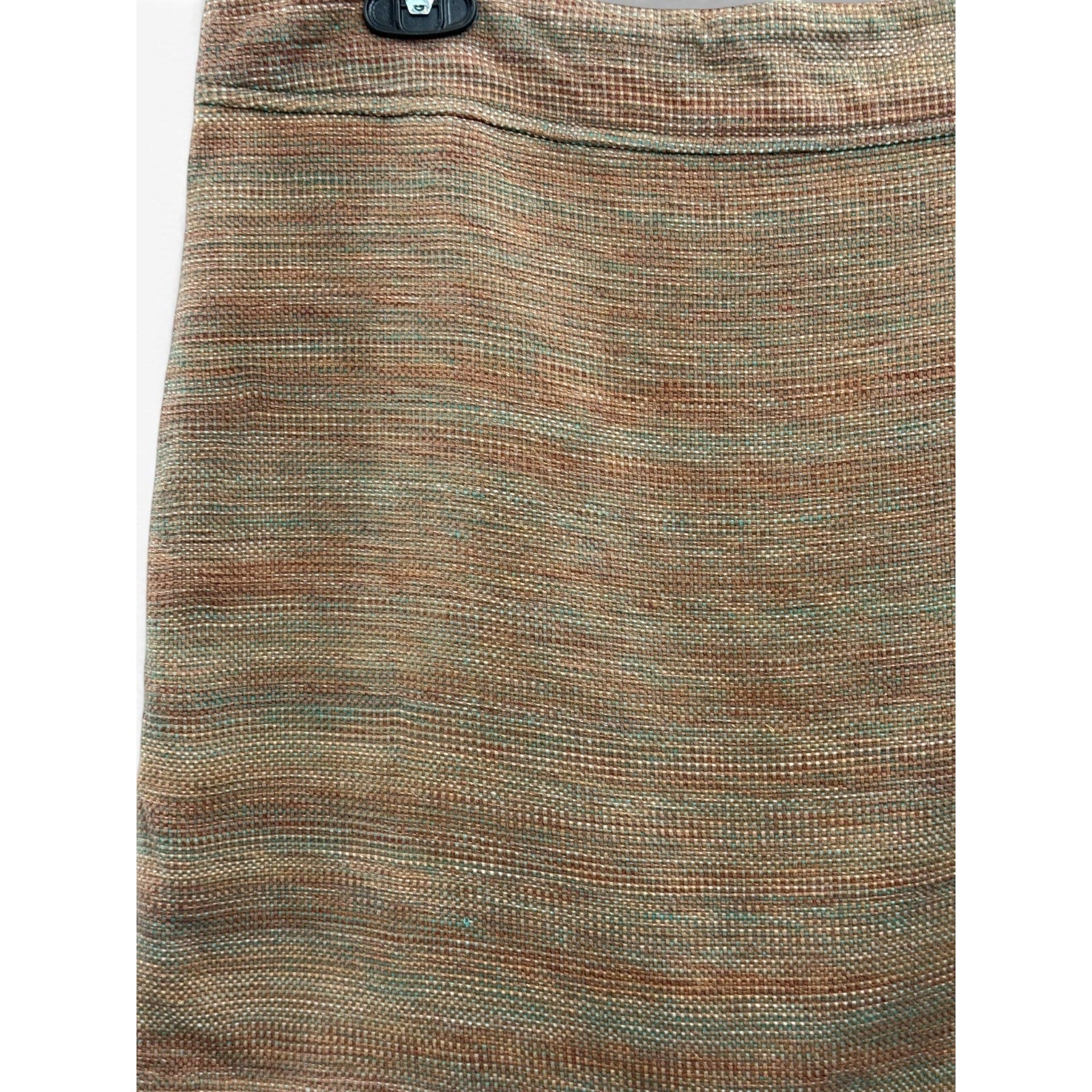 LOFT Brown Striped Tweed Straight Mini Skirt Size 8 Zip