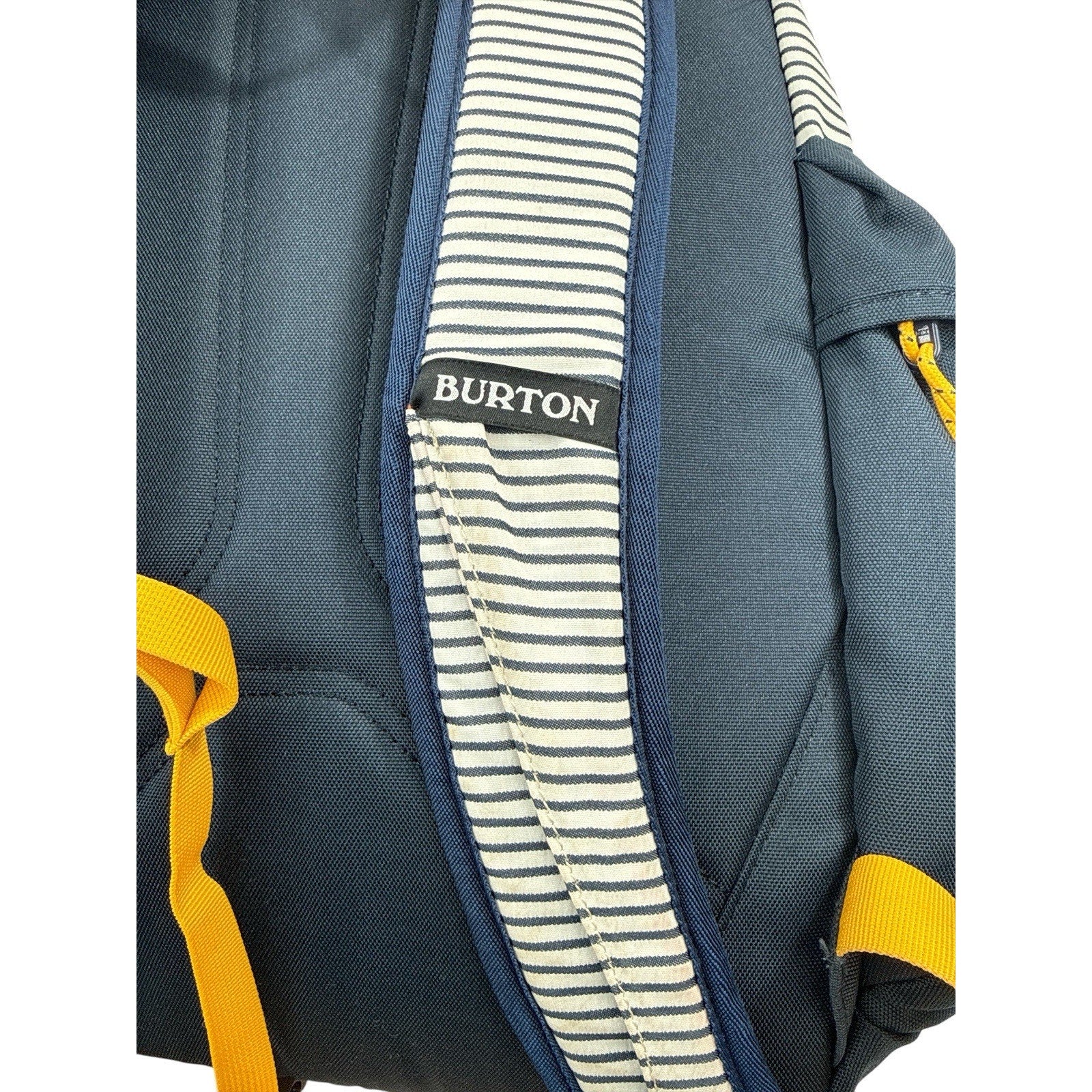Burton Backpack Blue Stripe Yellow Accents Durable Goods School Travel