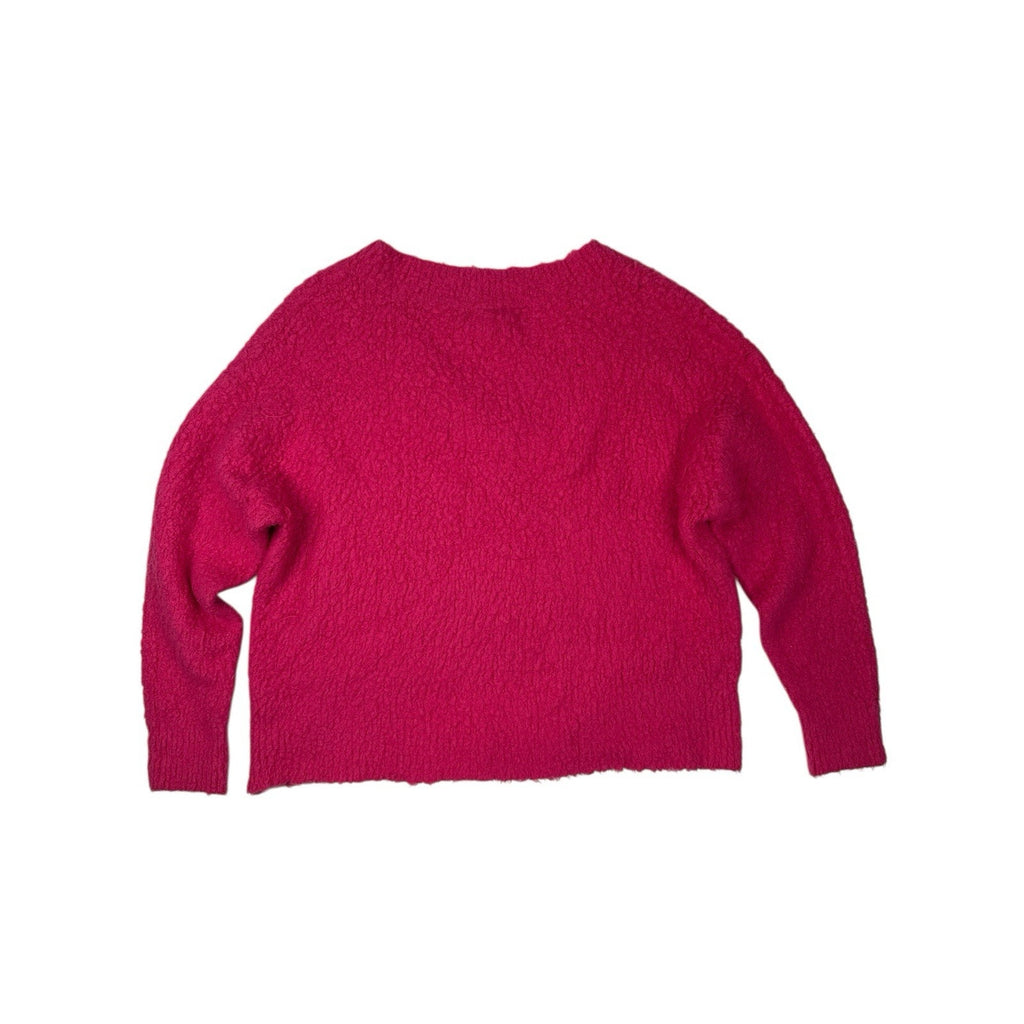Anthropologie Maeve Womens Plush Pink Sweater Small Wool Vneck