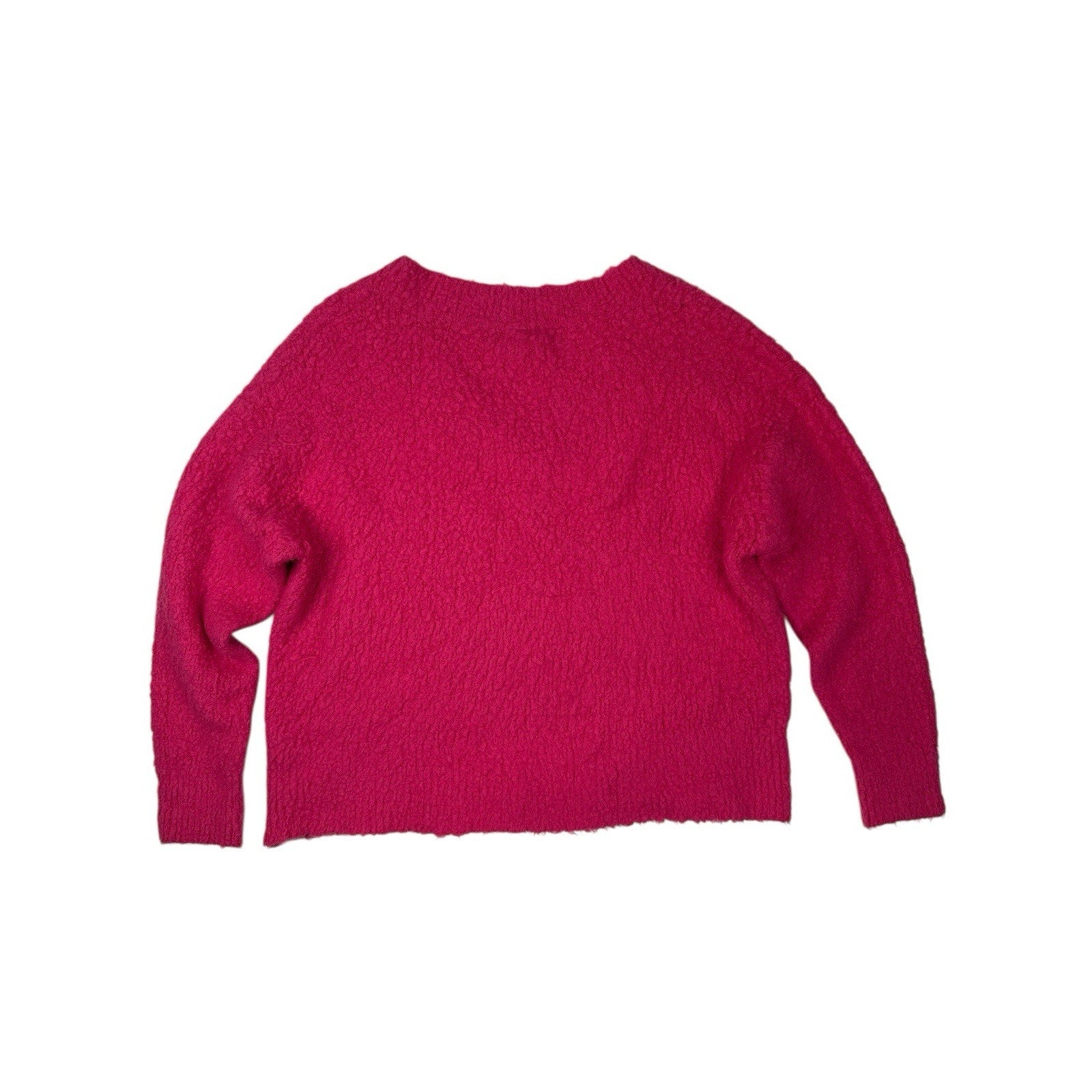 Anthropologie Maeve Womens Plush Pink Sweater Small Wool Vneck
