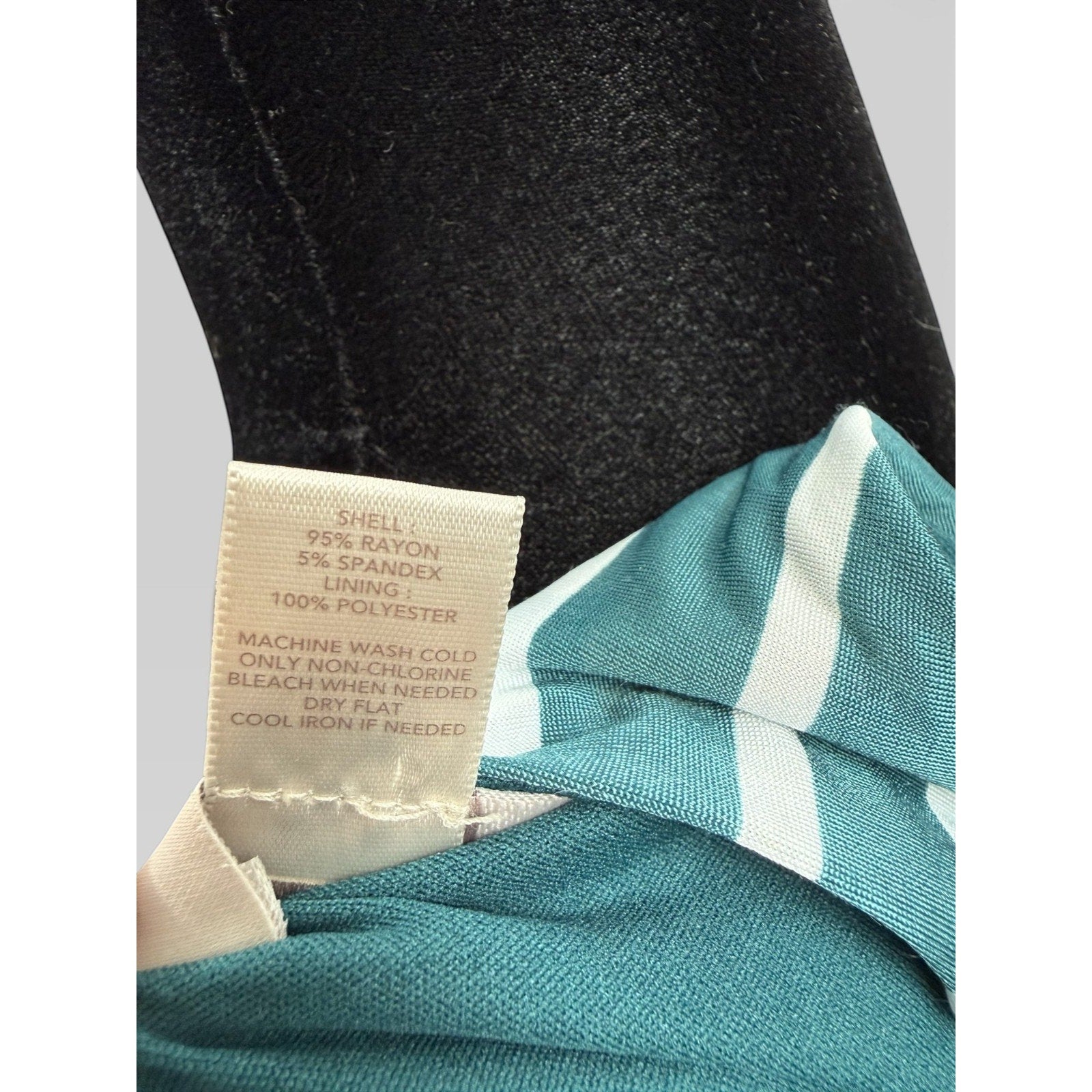 Ann Taylor LOFT Women's Size M Teal Blue & White Striped Sleeveless Dress