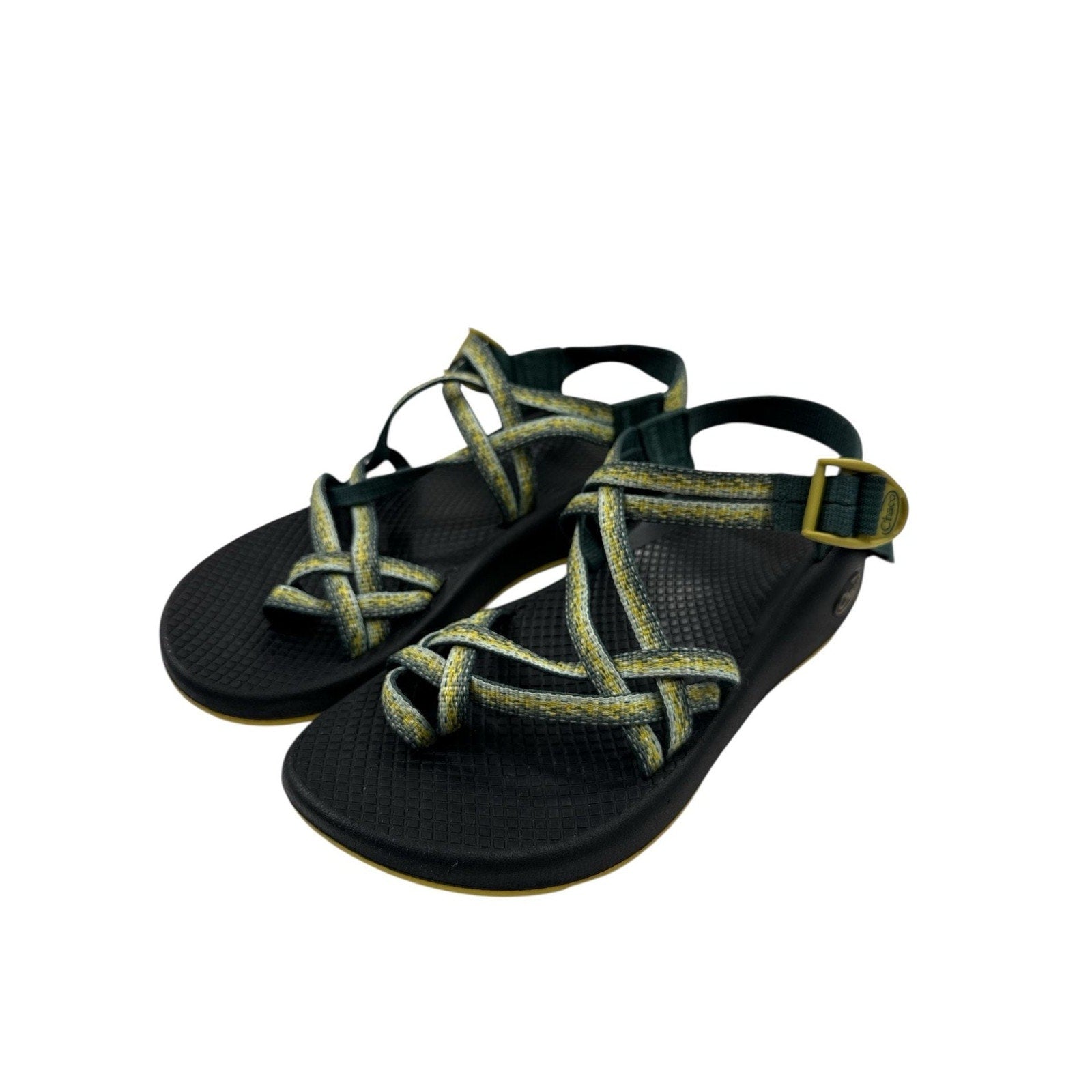 Chaco Women's ZX/2 Classic Sandal Green Yellow Strappy Size W8 Vibram Sole