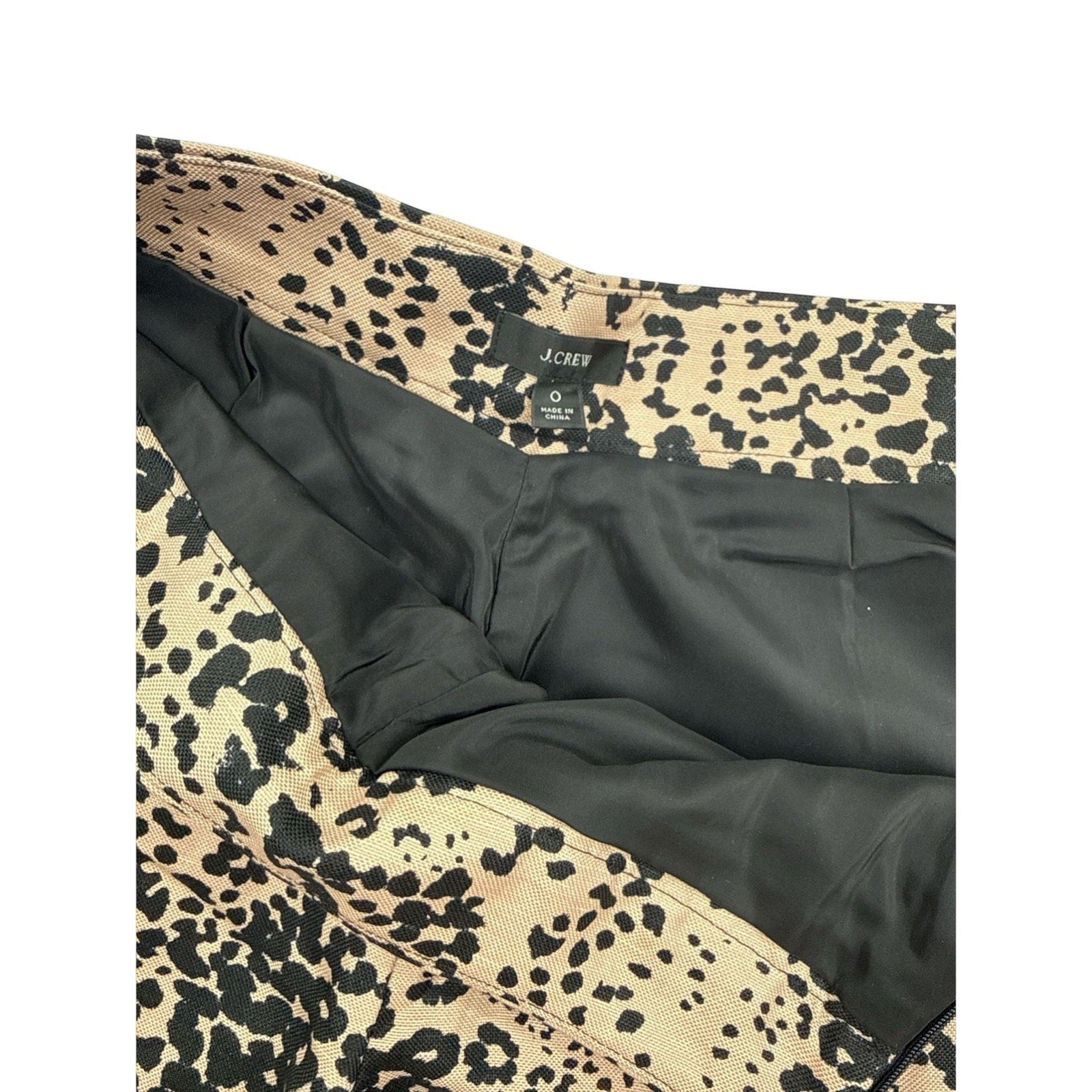 J.Crew High-Rise Linen Blend Leopard Print Trouser Shorts Size 0