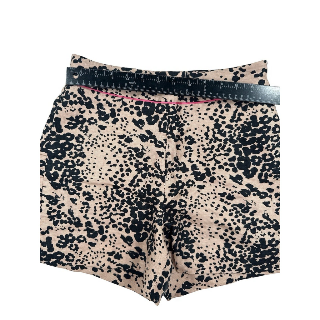 J.Crew High-Rise Linen Blend Leopard Print Trouser Shorts Size 0