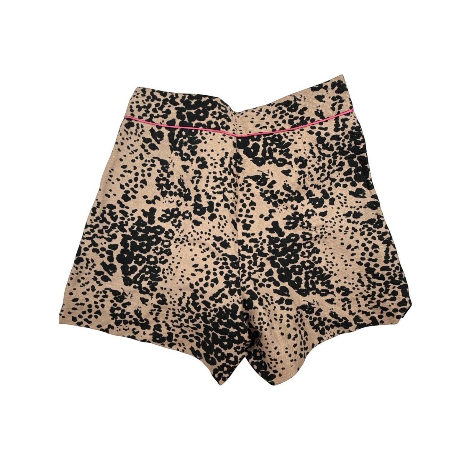 J.Crew High-Rise Linen Blend Leopard Print Trouser Shorts Size 0