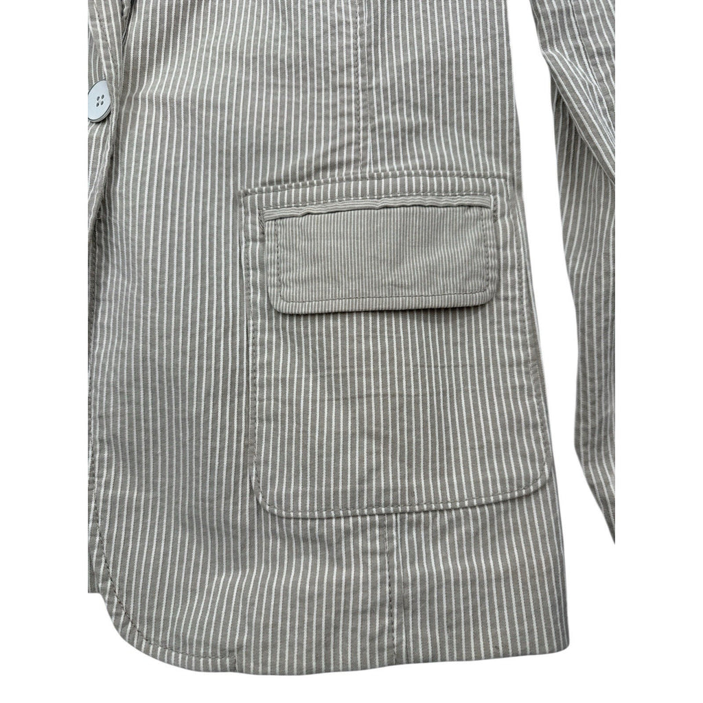 Banana Republic Blazer Striped Tan And White Womens 8 Petite Jacket NWT