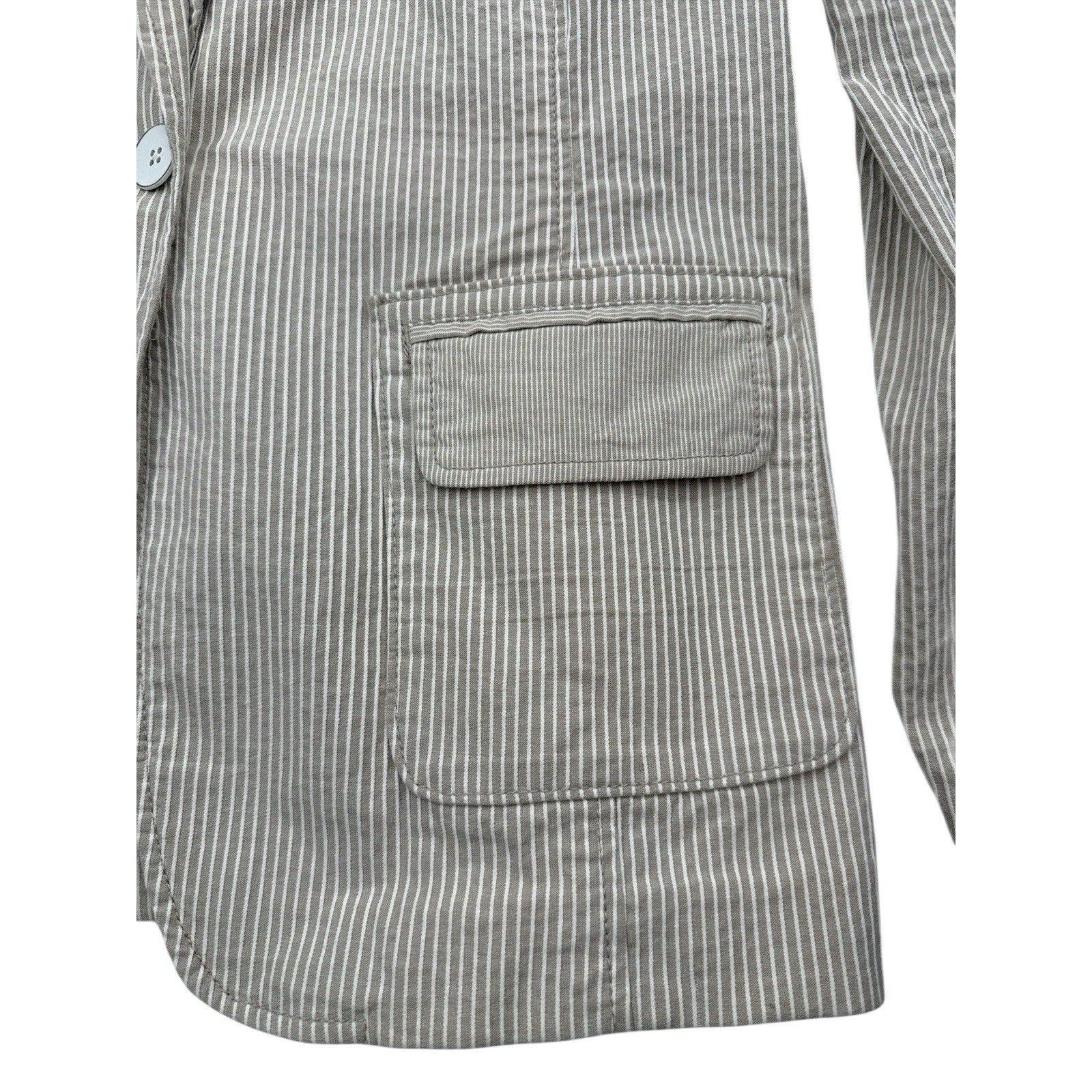 Banana Republic Blazer Striped Tan And White Womens 8 Petite Jacket NWT