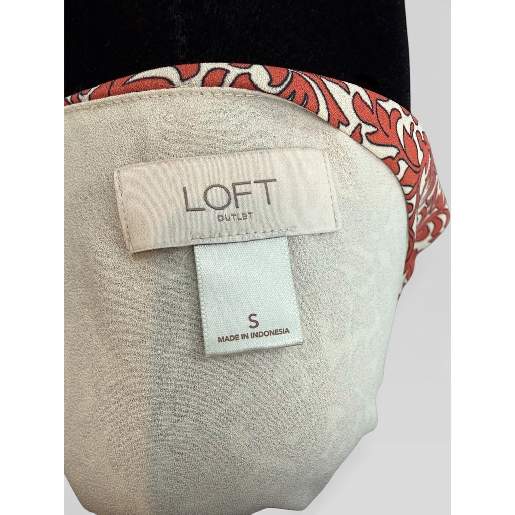 Ann Taylor Outlet Womens S Blouse Layered Sleeveless Coral Ivory Floral