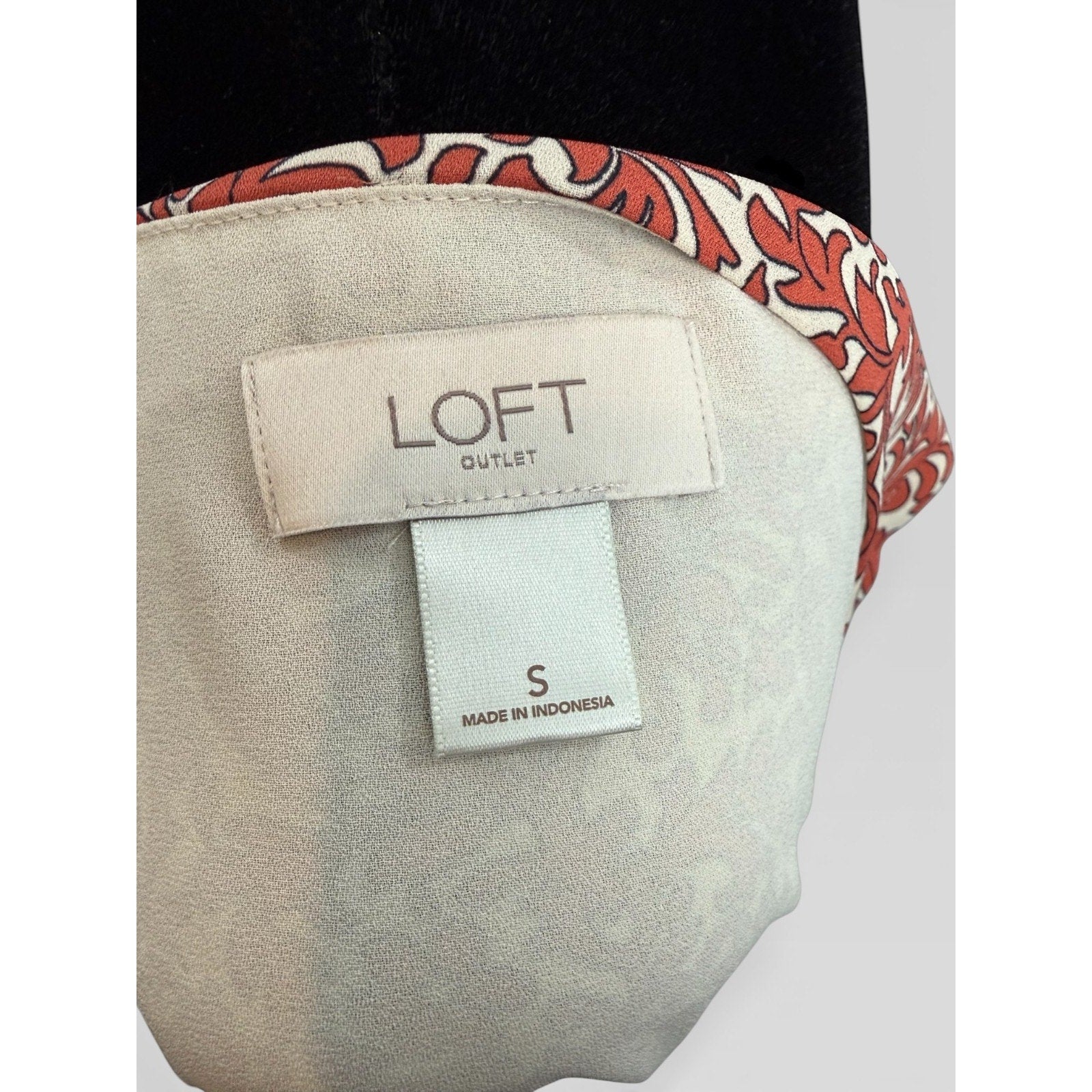 Ann Taylor Outlet Womens S Blouse Layered Sleeveless Coral Ivory Floral