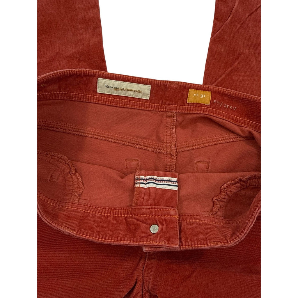 Pilcro by Anthropologie Skinny Corduroy Pants Rust Orange Size 31