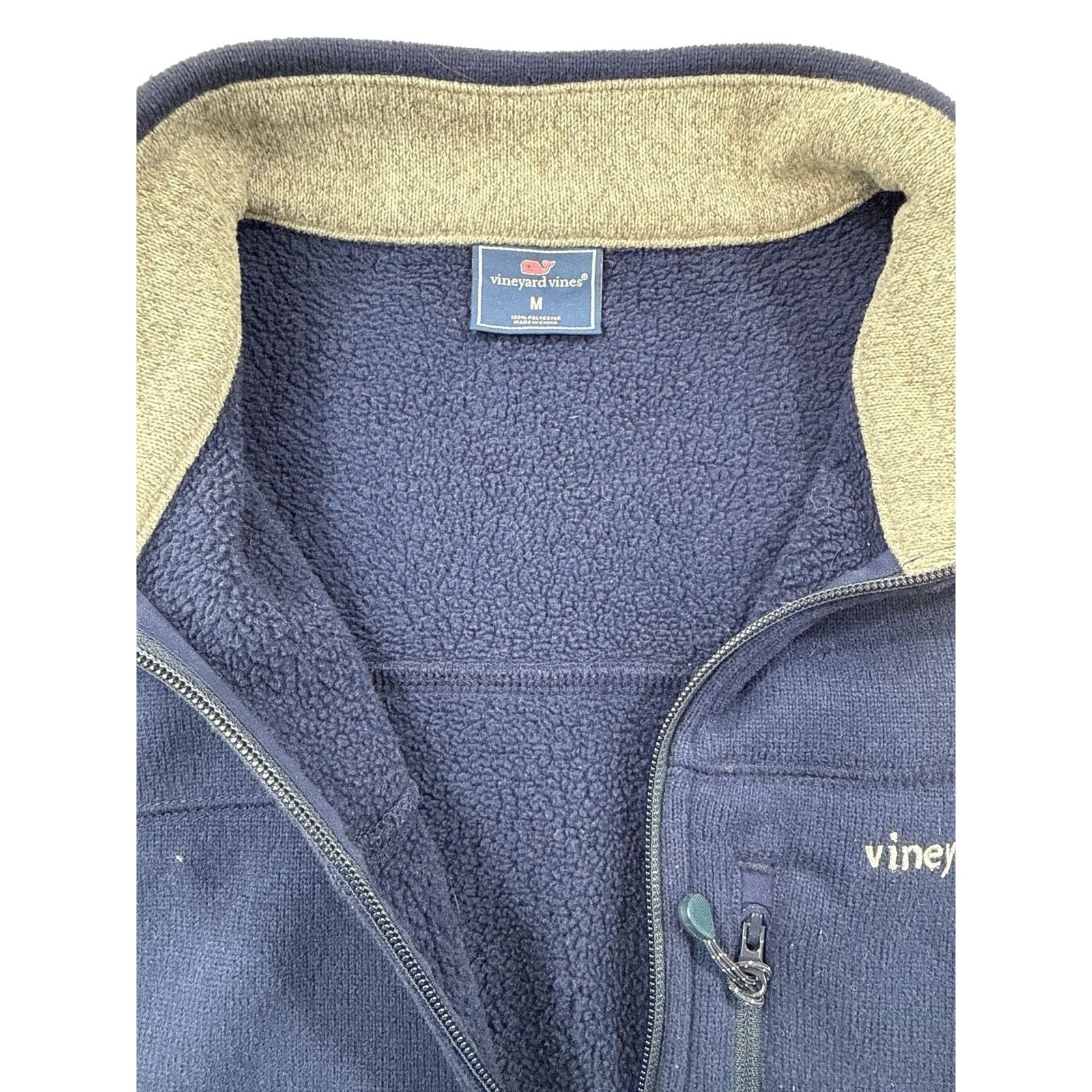 Vineyard Vines Men's Navy Fleece Full-Zip Vest Size M