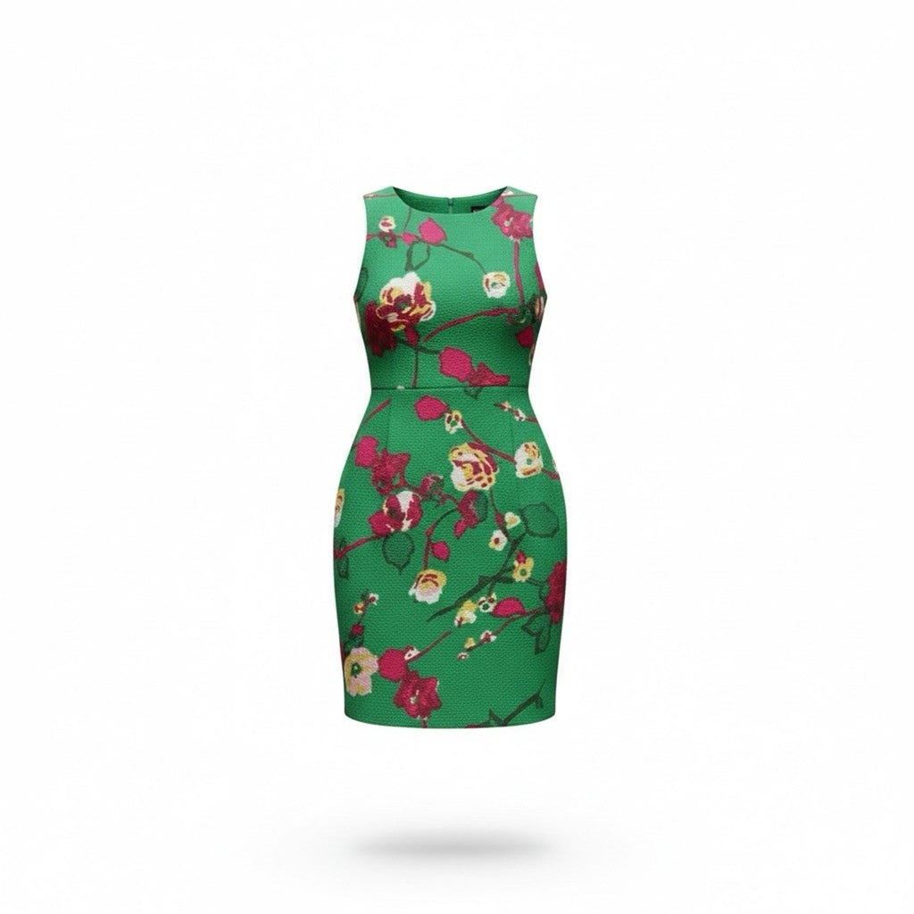 J. Crew Women's Green Floral Sheath Dress - Size 4