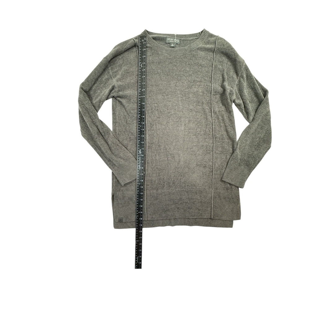 Barefoot Dreams CozyChic Ultra Lite Crewneck Ribbed Tunic Sweater Gray Size S