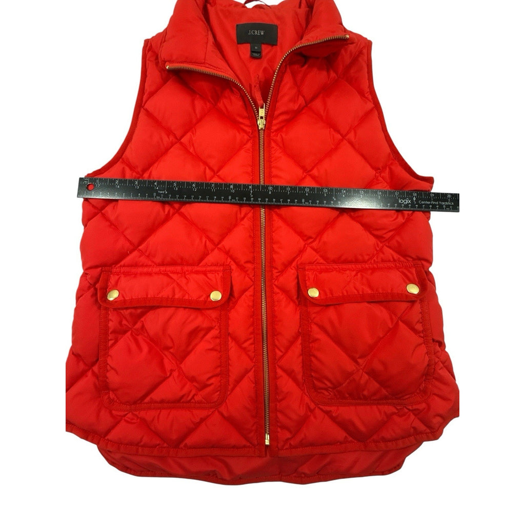 J. Crew Women’s Red Down Filled Puffer Vest Sz M