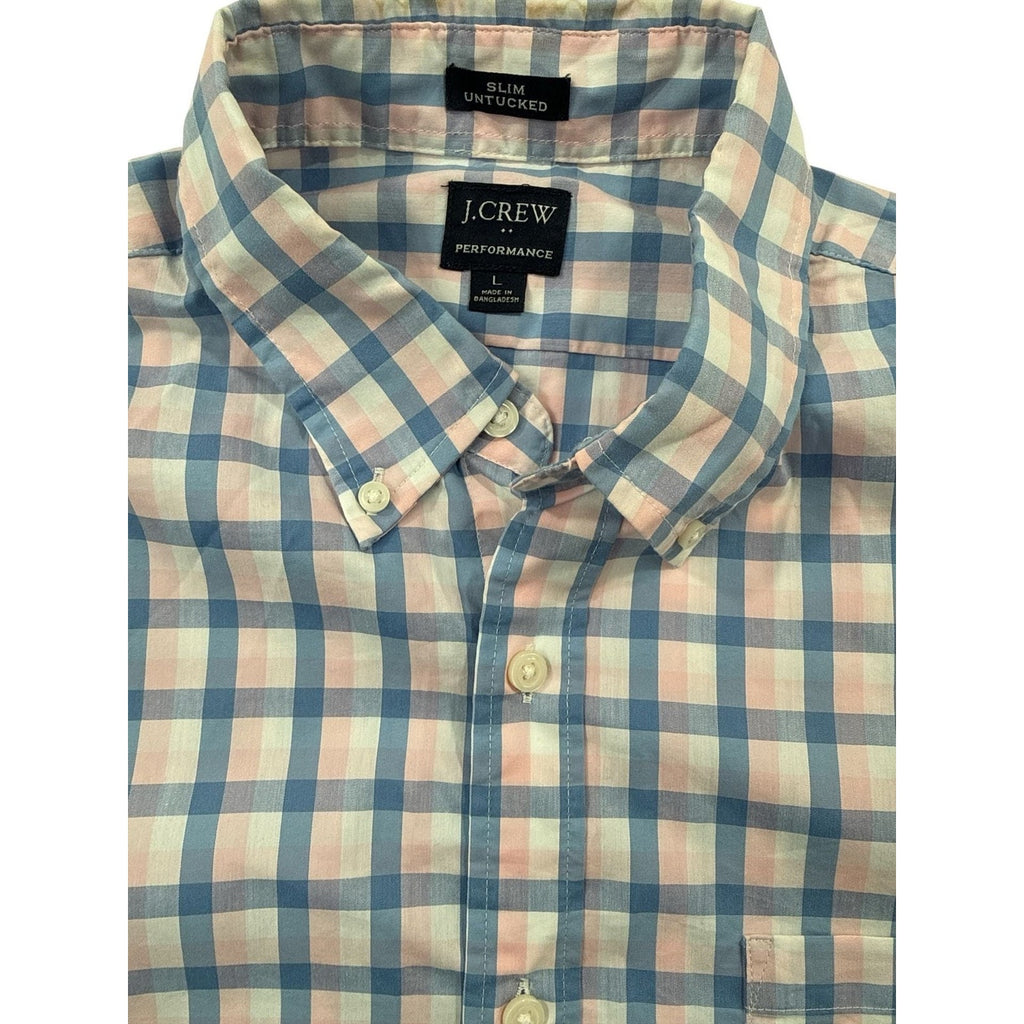 J.Crew Performance Slim Untucked Fit Plaid Button Down Shirt L