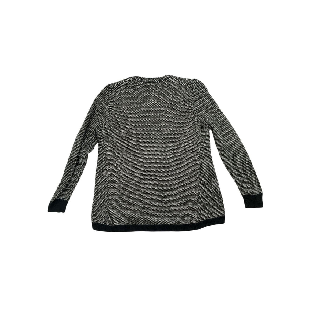 Madewell Riverside Textured Pullover Sweater in Dotweave Black White Small
