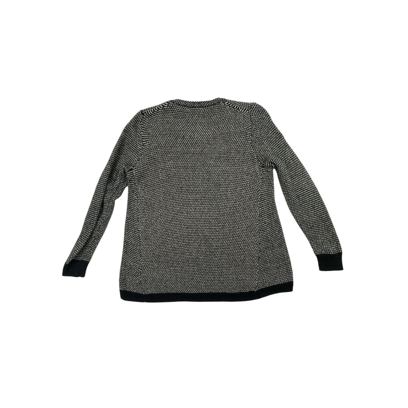 Madewell Riverside Textured Pullover Sweater in Dotweave Black White Small