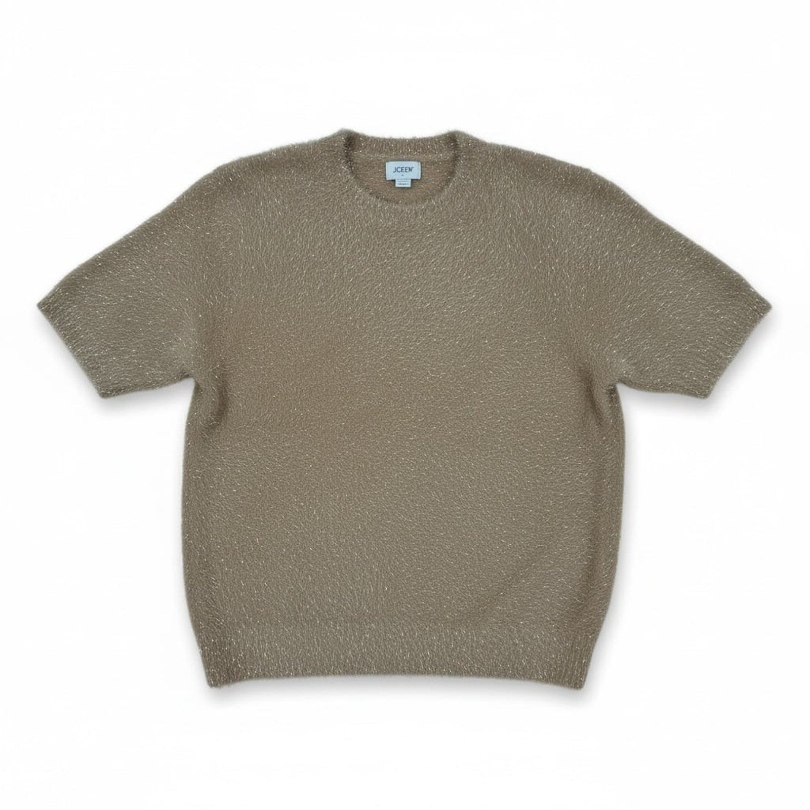 J.Crew Textured Short-Sleeve Knit Sweater in Champagne Beige size S