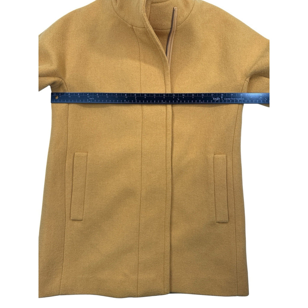 J.Crew Wool Mustard Yellow Zip Coat Sz 10p