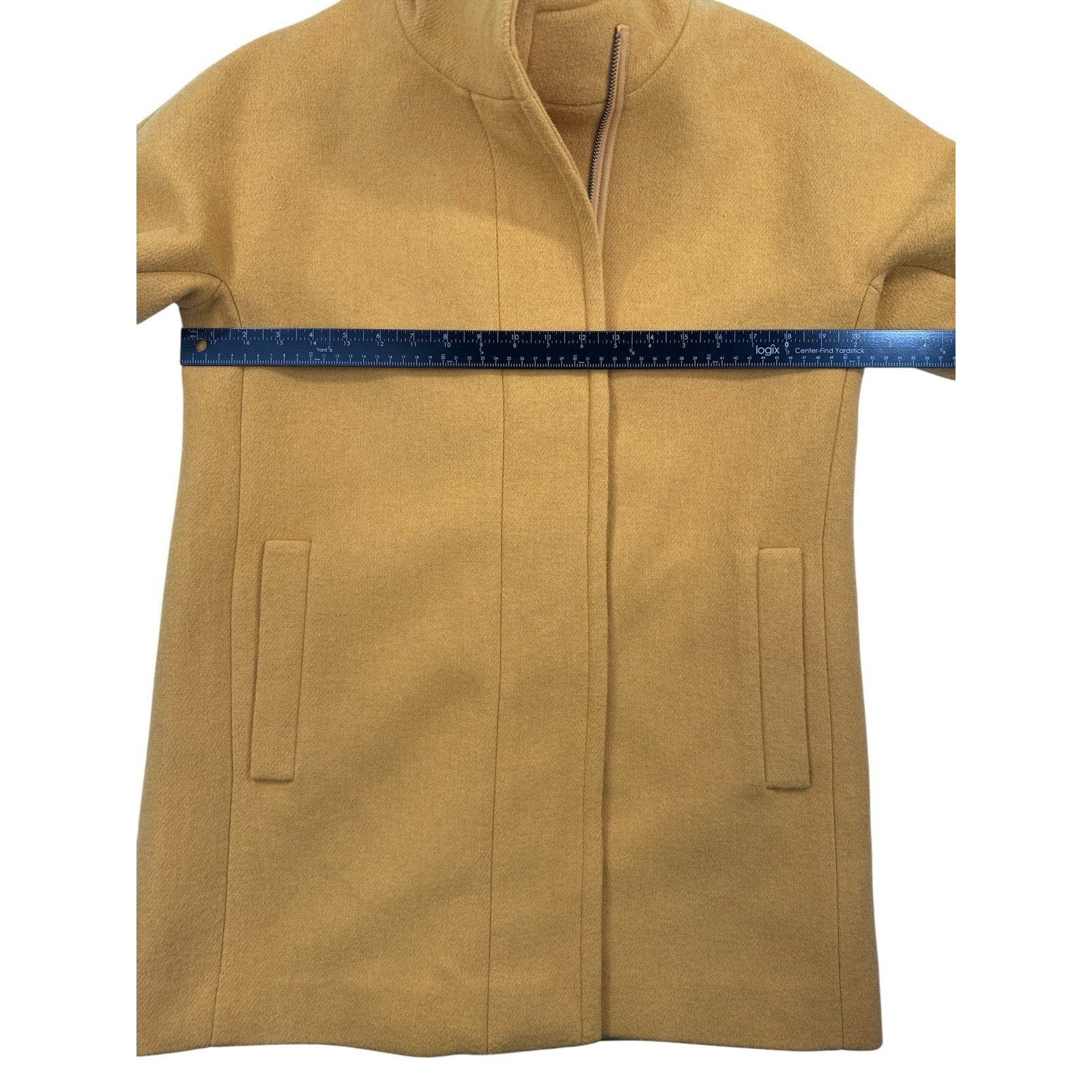 J.Crew Wool Mustard Yellow Zip Coat Sz 10p